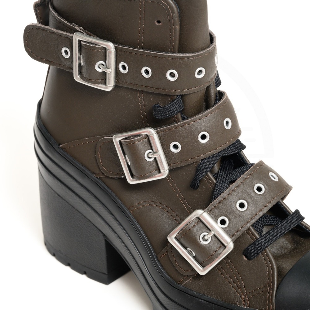 Converse Chuck 70 De Luxe Heel Women's Sz 7 Leather & Buckles Platform Boots NIB - Picture 9 of 14